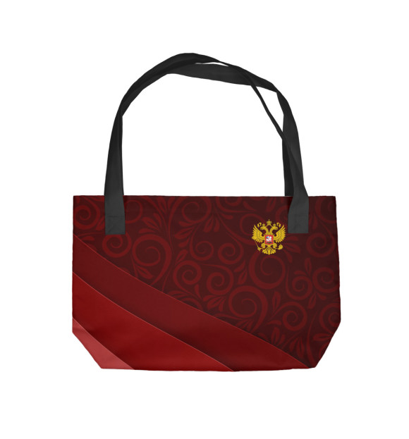 Пляжная сумка с изображением Герб РФ цвета 