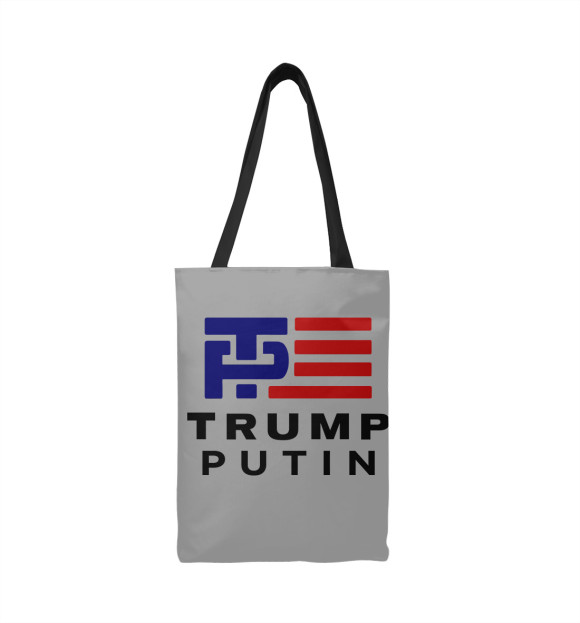 Сумка-шоппер с изображением Trump - Putin цвета 