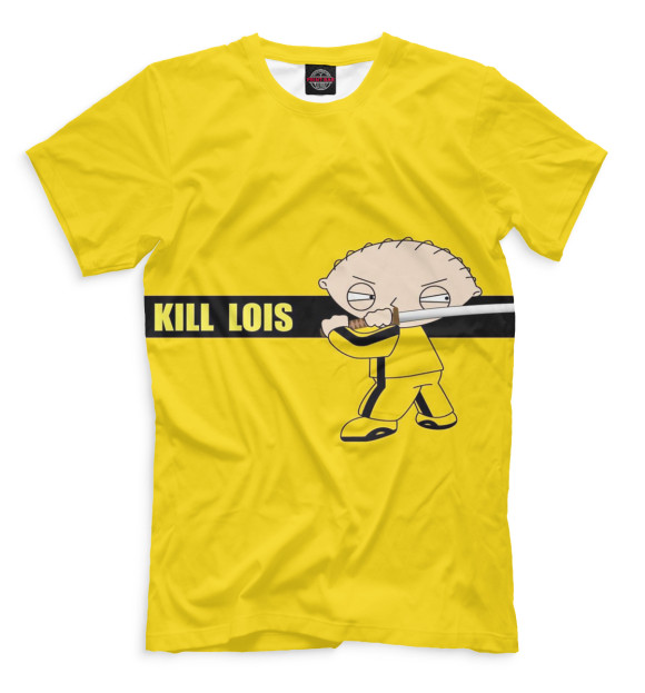 Мужская футболка с изображением Убить Лоис цвета Желтый