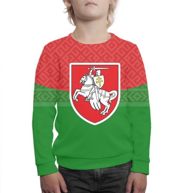 Свитшот для мальчиков с изображением Беларусь цвета Белый