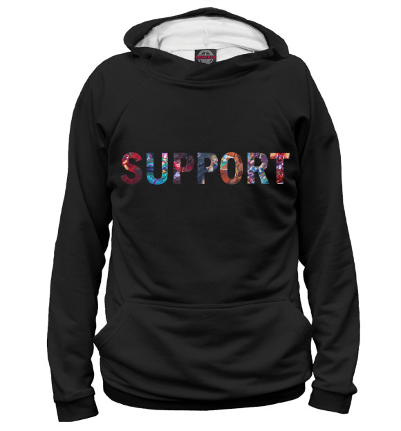 Худи для девочки с изображением Support цвета Белый