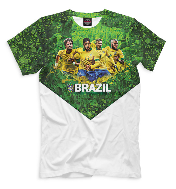 Футболка для мальчиков с изображением Сборная Бразилии цвета Молочно-белый