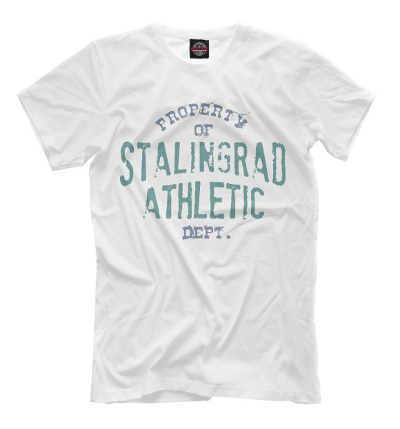 Мужская футболка с изображением Stalingrad Athletic Dept цвета Молочно-белый