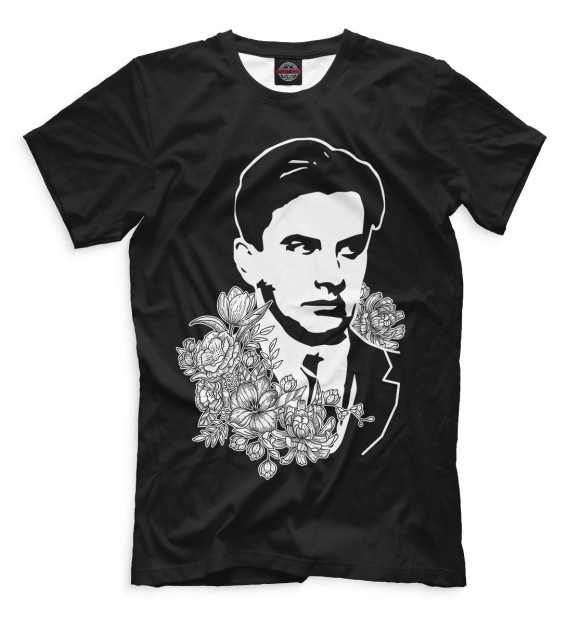 Мужская футболка с изображением Владимир Маяковский цвета Черный