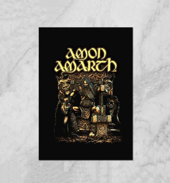 Плакат с притом Amon Amarth цвета Белый Плакат с изображением Amon Amarth цвета Белый