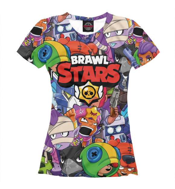 Футболка для девочек с изображением Brawl Stars цвета Белый