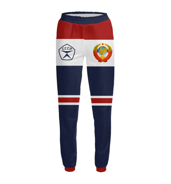 Женские спортивные штаны с изображением СССР цвета Белый