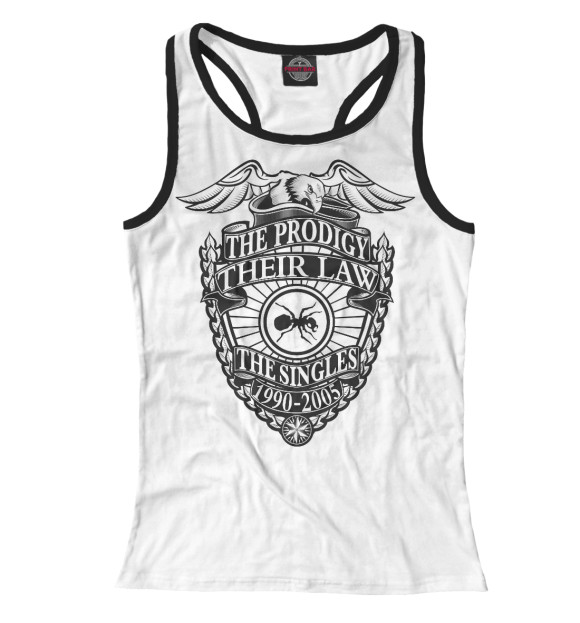 Женская майка-борцовка с притом The Prodigy цвета Белый Женская майка-борцовка с изображением The Prodigy цвета Белый