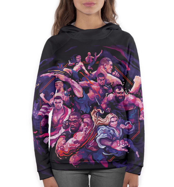 Женское худи с изображением Единоборства цвета Белый