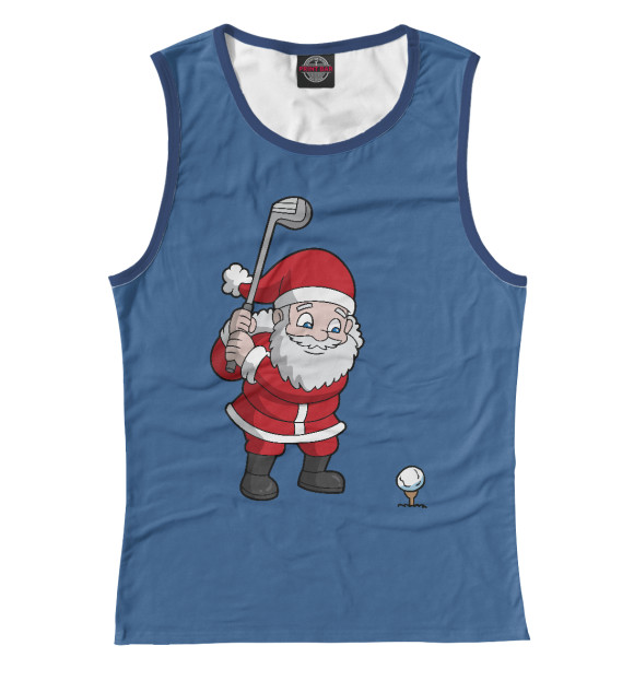 Женская майка с изображением Santa Golf цвета Белый