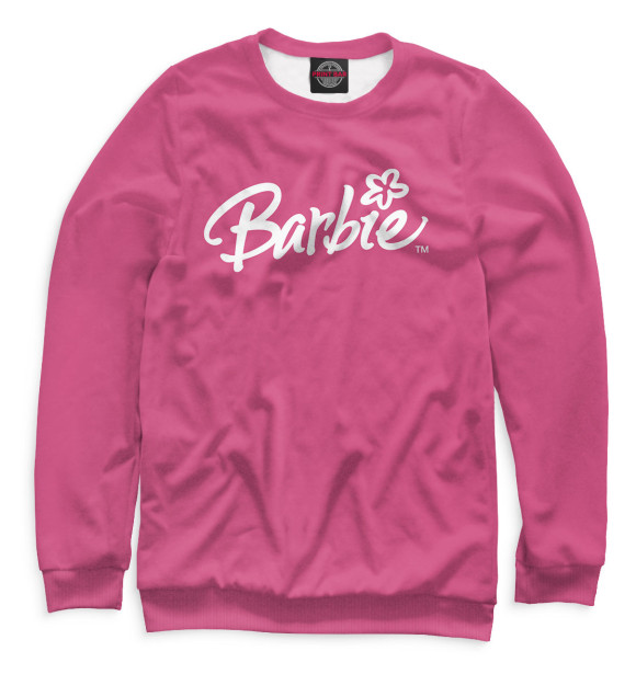 Женский свитшот с изображением Надпись Barbie цвета Белый