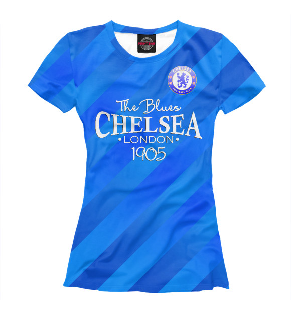 Женская футболка с изображением Chelsea-The Blues цвета Белый