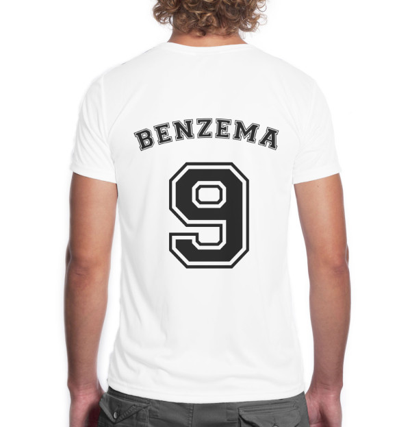 Мужская футболка с изображением Бензема цвета Белый