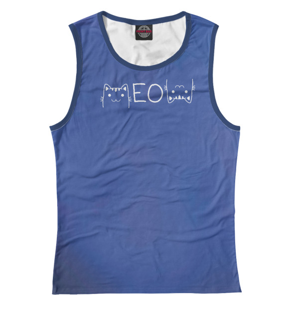 Женская майка с изображением MeoW cat цвета Белый