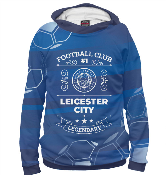 Мужское худи с изображением Leicester City FC #1 цвета Белый