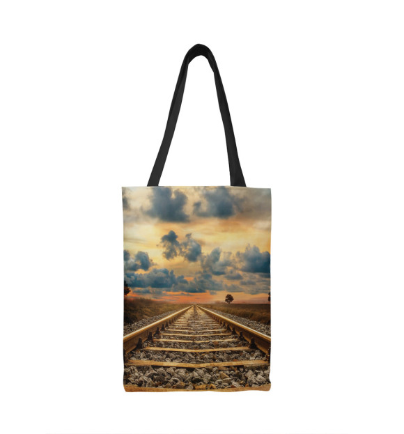 Сумка-шоппер с изображением Железная дорога цвета 