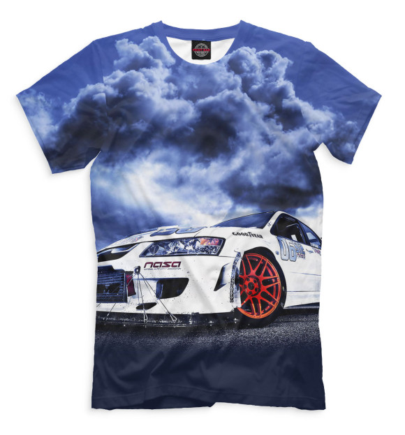 Футболка для мальчиков с изображением Mitsubishi цвета Молочно-белый