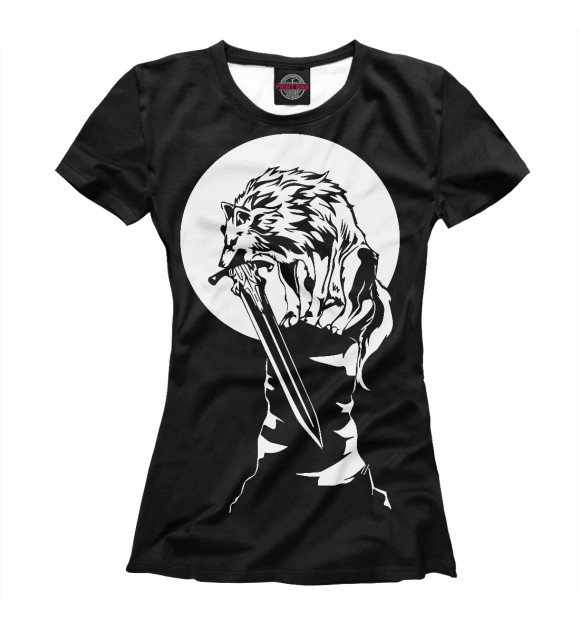 Женская футболка с изображением Сиф Великий Волк цвета Белый
