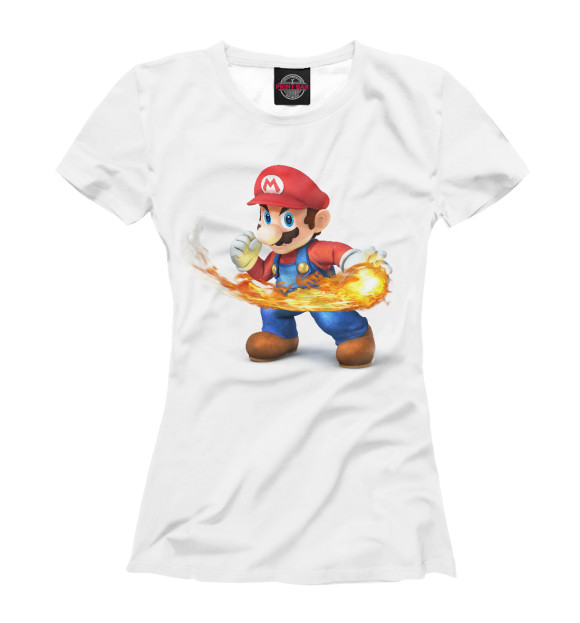 Футболка для девочек с изображением Super Mario Smash Bros цвета Белый