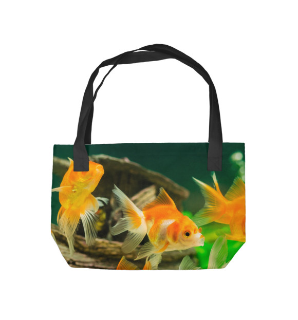 Пляжная сумка с изображением Золотые рыбки цвета 