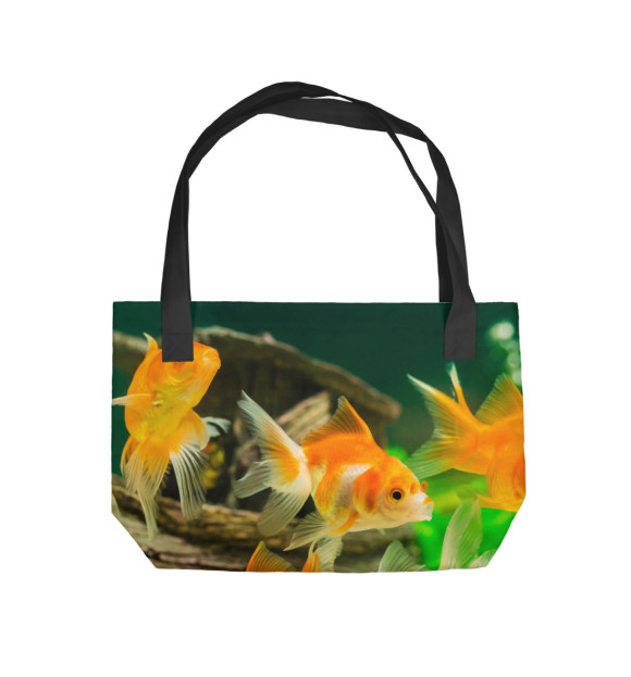 Пляжная сумка с изображением Золотые рыбки цвета 