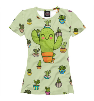 Женская футболка Веселый кактус