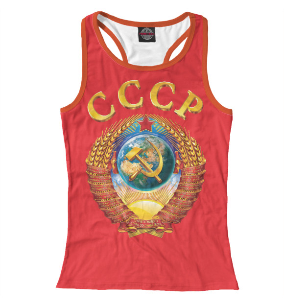 Женская майка-борцовка с изображением СССР цвета Белый