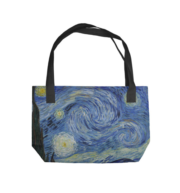 Пляжная сумка с изображением Звездная ночь - Ван Гог Винсент цвета 