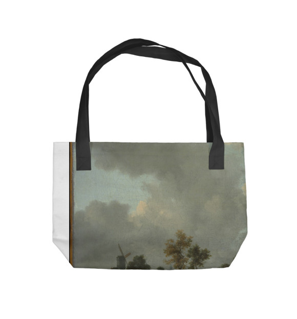 Пляжная сумка с изображением Рёйсдал, Якоб, Мельница в Вейке цвета 