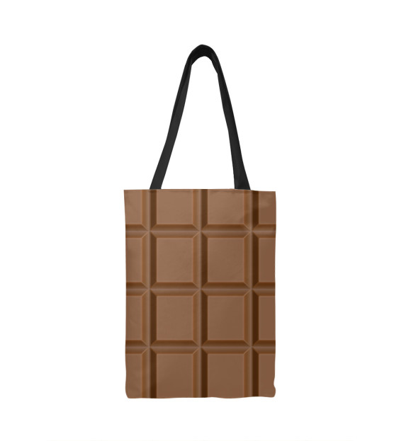 Сумка-шоппер с изображением Плитка шоколада цвета 