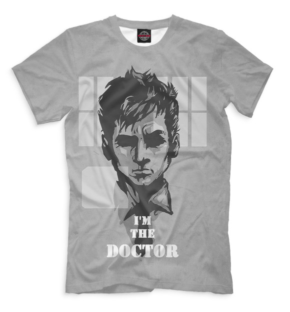 Мужская футболка с изображением Доктор Кто цвета Серый