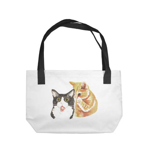 Пляжная сумка с изображением Cats gossiping цвета 