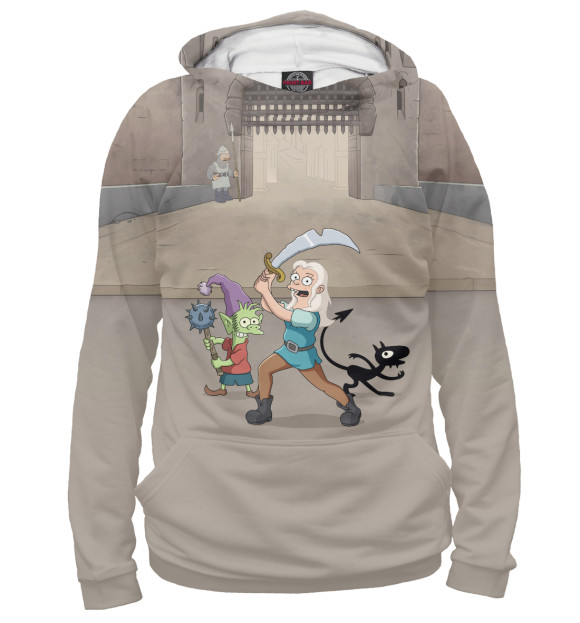 Мужское худи с изображением Разочарование цвета Белый