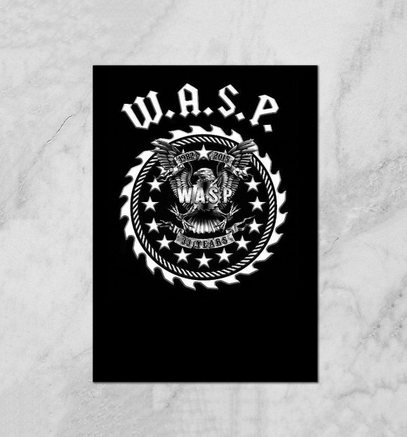 Плакат с изображением W.A.S.P. Band цвета Белый