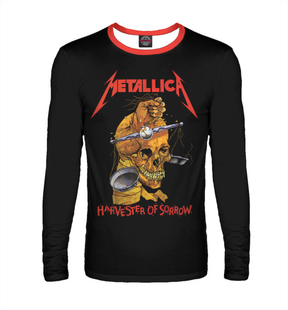 Мужской лонгслив с изображением Metallica цвета Белый