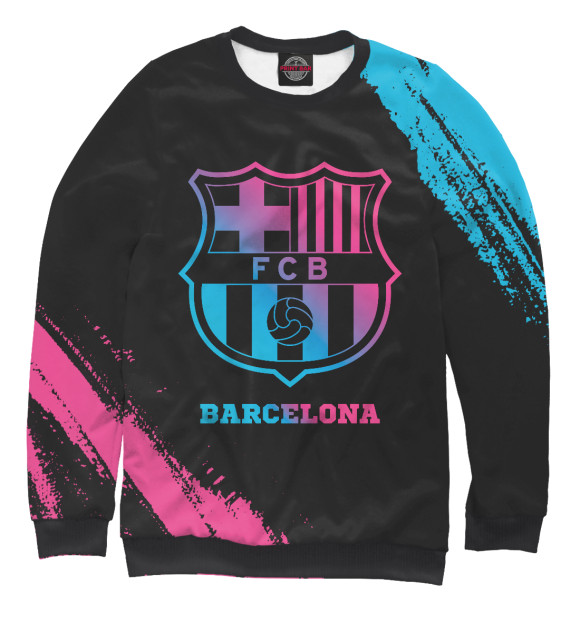 Свитшот для мальчиков с изображением Barcelona Neon Gradient цвета Белый