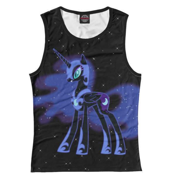 Женская майка с притом Nightmare Moon цвета Белый Женская майка с изображением Nightmare Moon цвета Белый