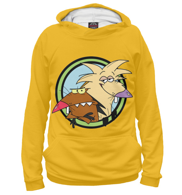 Мужское худи с изображением Крутые бобры цвета Белый