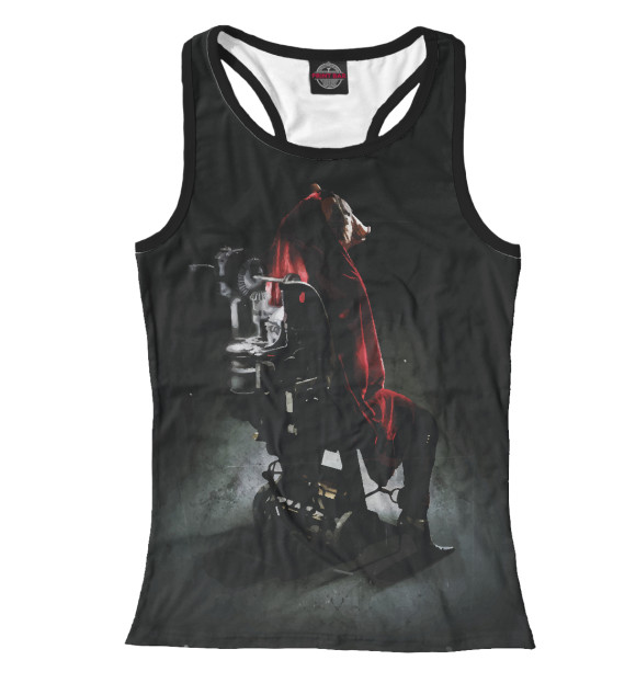 Женская майка-борцовка с изображением Cвинья цвета Белый