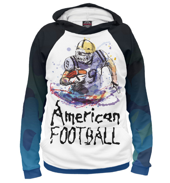 Женское худи с изображением American football цвета Белый