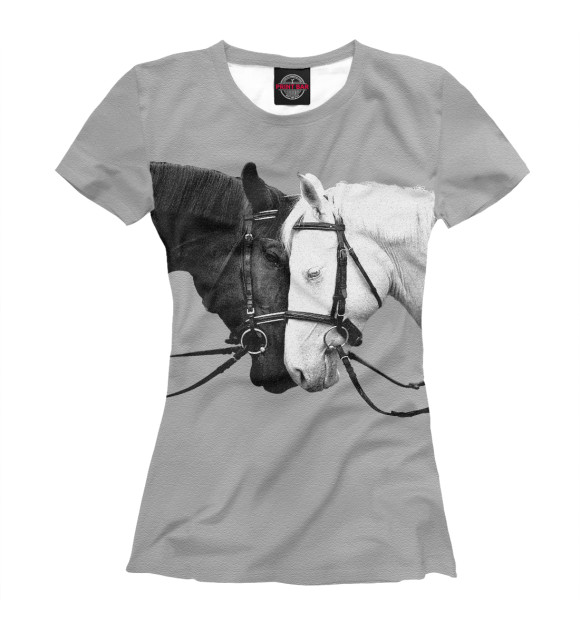 Женская футболка с изображением MAGNIFICENT HORSES цвета Белый