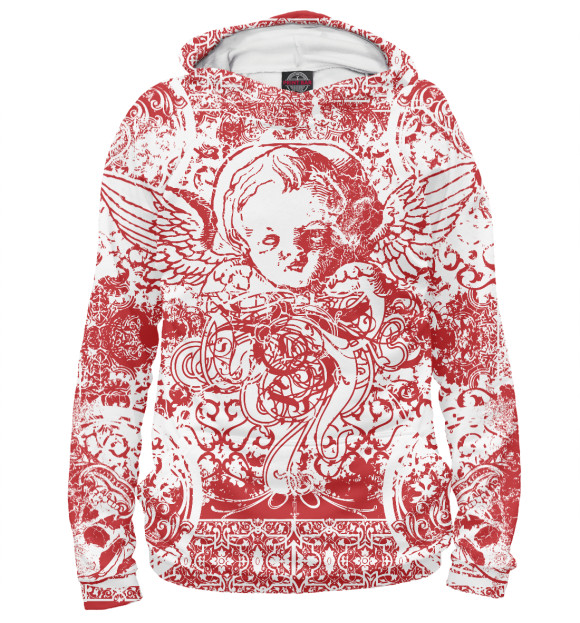 Мужское худи с изображением Беспечный Ангел цвета Белый