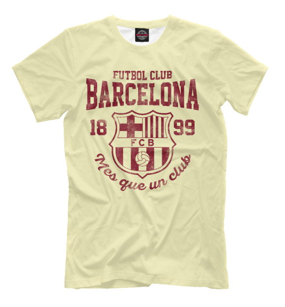 Мужская футболка с изображением Барселона цвета Бежевый