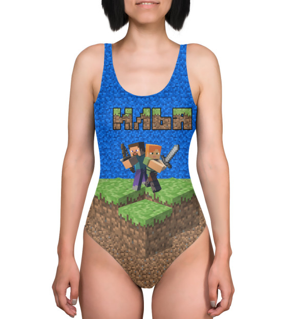 Купальник-боди с изображением ИЛЬЯ-MINECRAFT цвета 