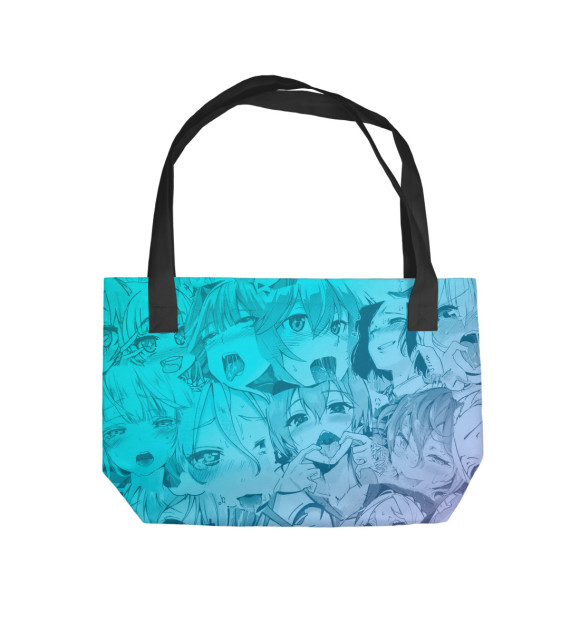 Пляжная сумка с изображением Ahegao цвета 