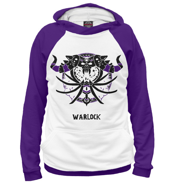 Худи для девочки с изображением Warlock цвета Белый