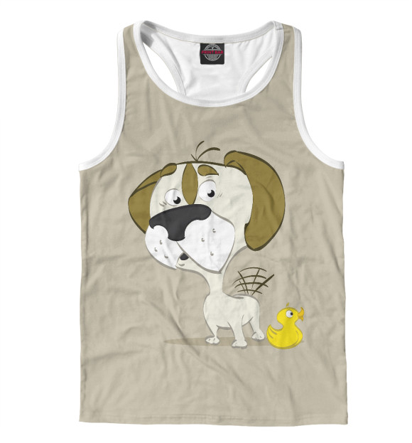 Мужская майка-борцовка с изображением Уточка цвета Белый