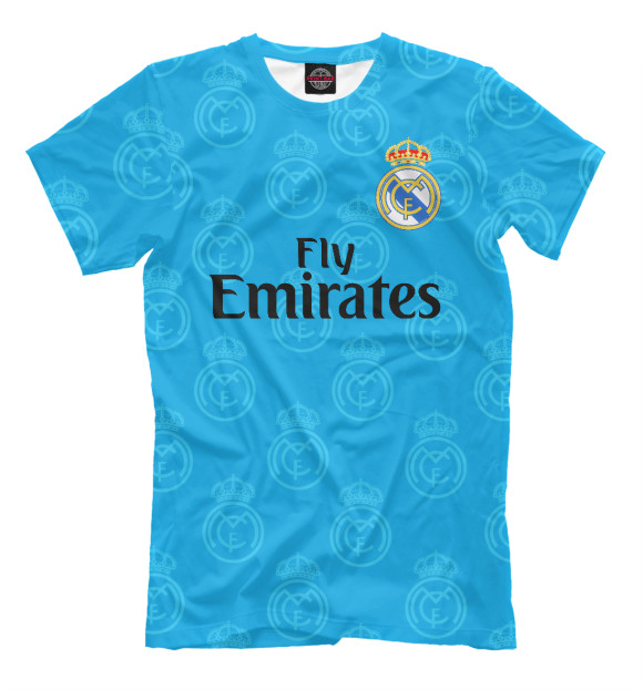 Мужская футболка с изображением Real Madrid цвета Грязно-голубой