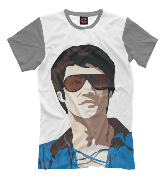 Мужская футболка с изображением Брюс Ли и Джит Кун-До цвета Молочно-белый