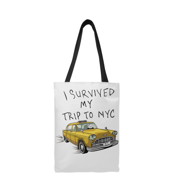 Сумка-шоппер с изображением I survived my trip to NY city цвета 